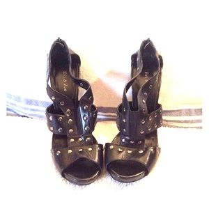 Blk studded heels